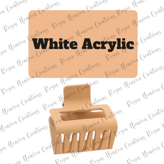 Small Hair Claw Clip (WHITE acrylic 2 inch)