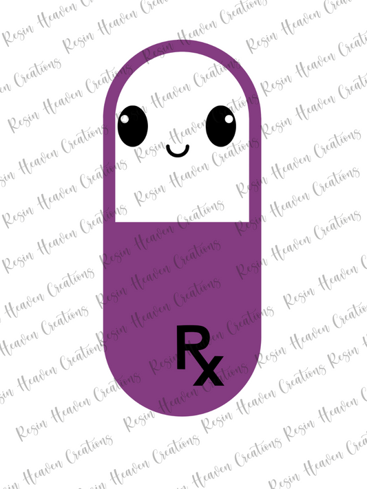 Pill Bottle Shaker (KEYCHAIN OR BADGE)