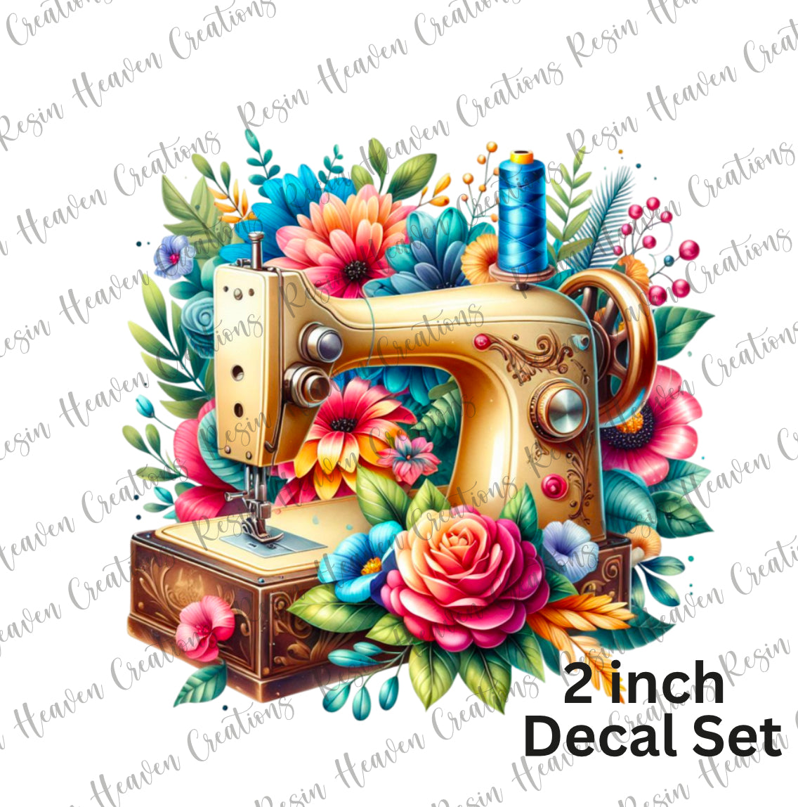 Floral Sewing Machine (Decal Set)