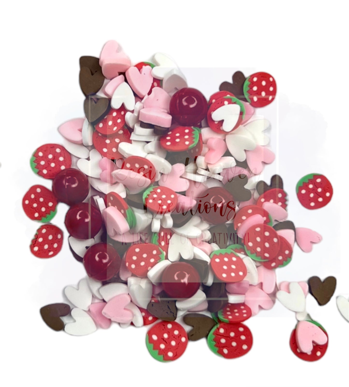 Strawberry and Chocolate Clay Pieces