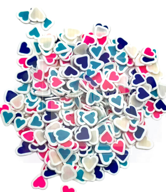 Various Colored Heart Clay pieces